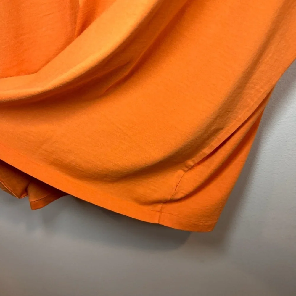 Polo Ralph Lauren V-Neck T-Shirt Orange Cotton Blue Embroidered Pony Mens Sz XXL